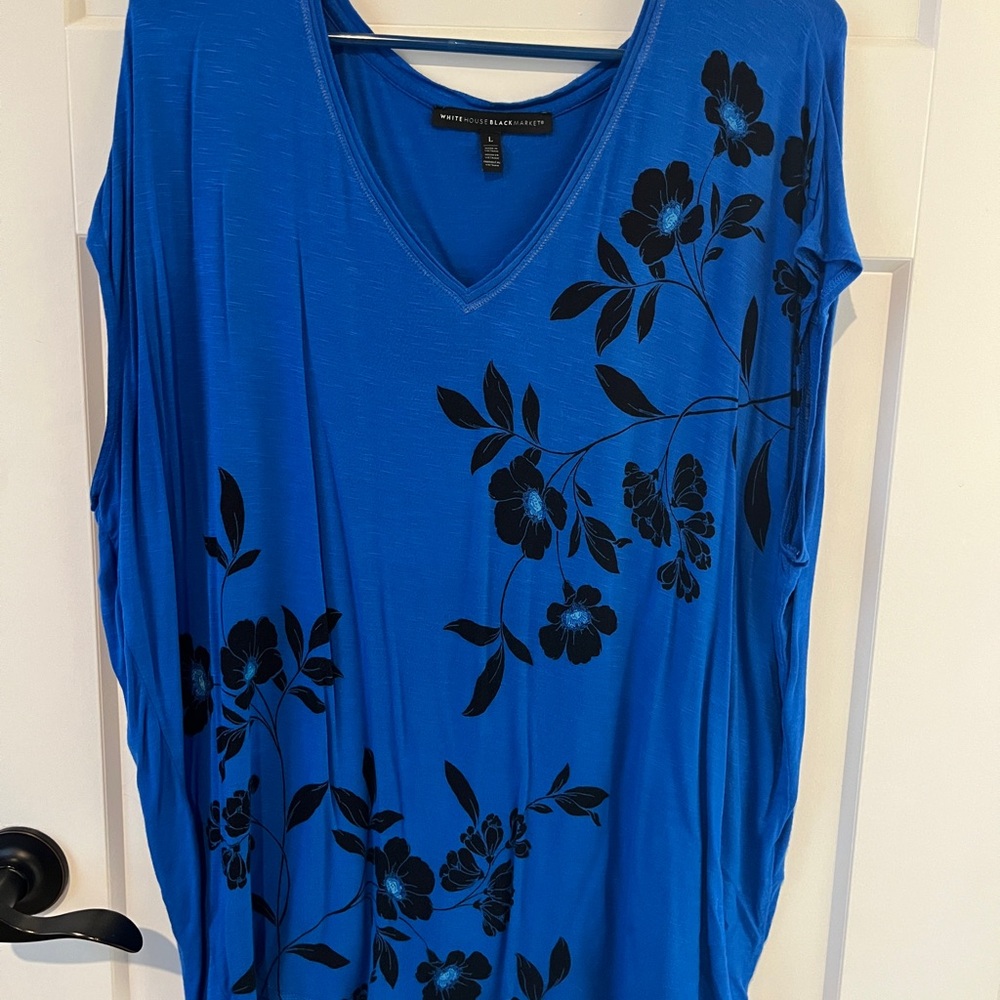 White House Black Market royal Blue Relaxed Jet Setter Tee